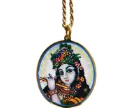 Krishna Pendant on Gold Necklace