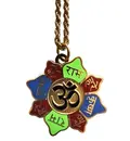 OM Pendant - In Gold and Devanagari Sanskrit - Very Colorful