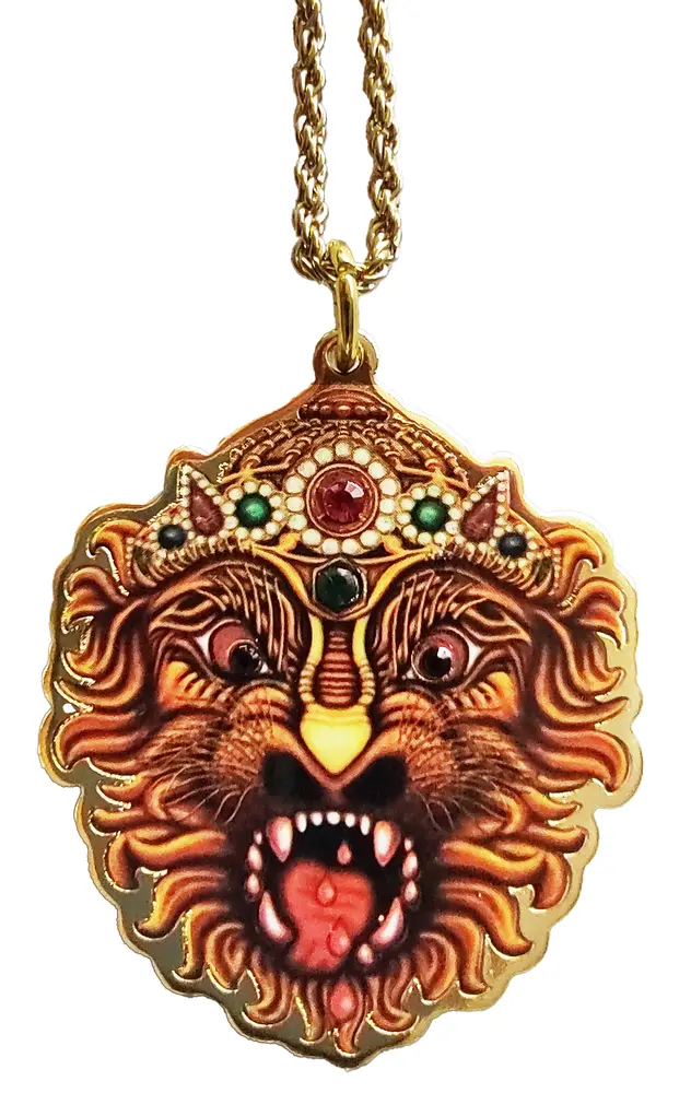 Lord Nrsimhadeva Pendant - New Cloisonne Style