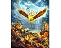 Lord Narayana Rides Garuda Into Battle