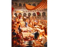 Lord Krishna Worshiped at the Rajasuya-Yajna [Sacrifice]