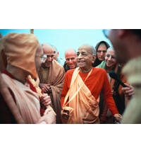 Prabhupada Laughing With Disciples on Morning Walk