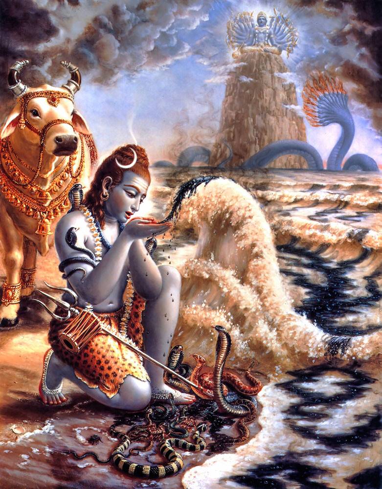 Lord Shiva Saves the Universe by Drinking Poison