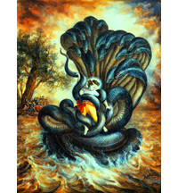 Krishna in the Coils of the Kaliya Serpent