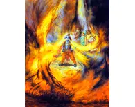 Krishna Swallows a Forest Fire