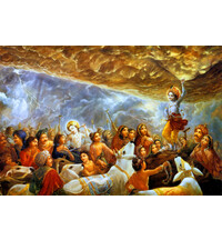 Krishna Lifts Govardhana Hill