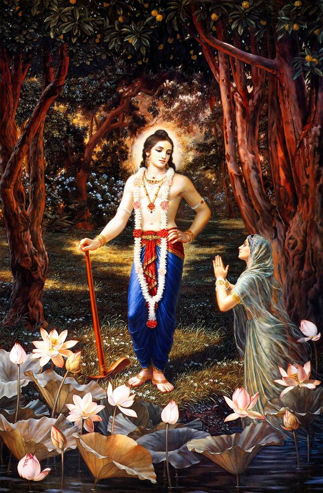 Thie River Goddess Yamuna Prays for Lord Balarama\'s Mercy