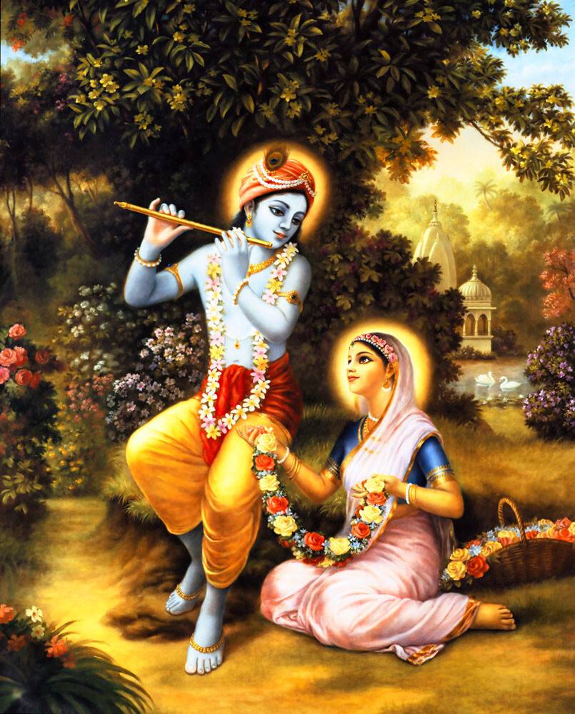 Krishna and Radharani in Vrindavan