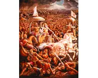 Arjuna Fights the Kauravas With the Help of Krishna