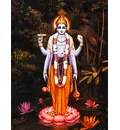 Lord Vishnu (Supersoul) Standing on a Lotus