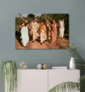 Srila Prabhupada and a Group of Devotees on a Morning Walk In India
