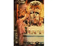 Srila Prabhupada Offers Aroti to Krishna Balaram