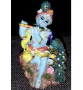 Krishna with Peacock small size Polyresin Figure (2.5\" high)