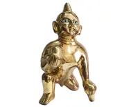 Laddu Gopal Brass Deity 12"