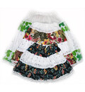 Gopi Skirt for Girls -- Jaipuri, White with Printed Pattern