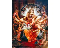 Lord Nrsimhadeva Kills the Demon Hiranyakasipu