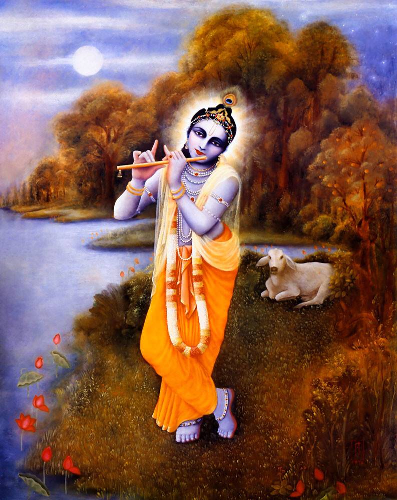 Krishna at Kesi-Ghata on the Yamuna River