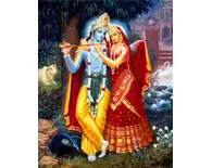 Radha and Krishna (Red Dress) Painting