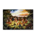 Rasa Dance Painting -- Krishna Dances with Gopis at Midnight