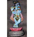 Lotus Krishna Standing on Lotus Flower Polyresin Figure (5\")