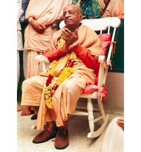 Srila Prabhupada in New York, Sitting in White Rocking Chair