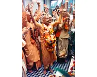 Srila Prabhupada dancing at Bhatktivedanta Manor, London Kirtan