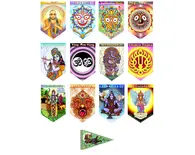 Art Flags -- Full Set -- 12 Dharma Flags plus Hanuman Free