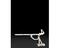 White Metal Krishna's Flute, 3" inch