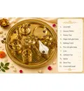 Medium Aroti Set (11.5\" tray w/ Bell, Incense Holder, Flower Tray, Conch, Ghee Lamp)
