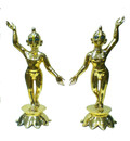 Gaura Nitai Deities 18\" One Hand Up and one Down; Lotus Base