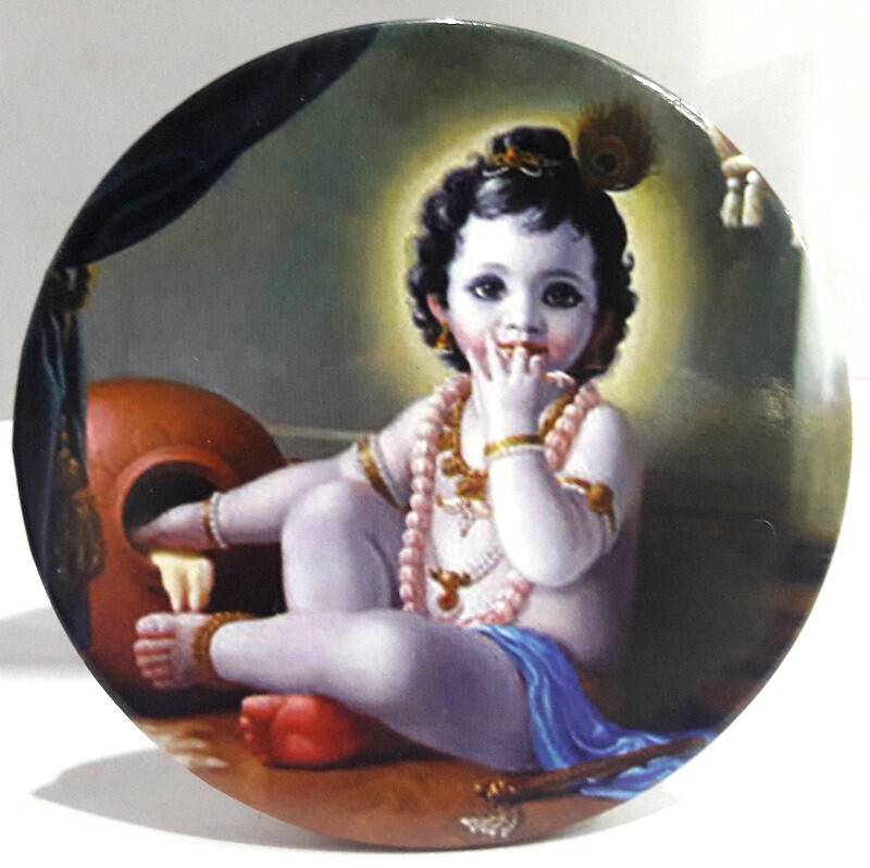 Folding Altar Stand 3\" -- Krishna the Butter Thief