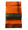 Dhoti / Chadar -- Colored Cotton, Ganga-Yamuna Embroidered Borders