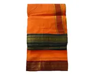 Dhoti / Chadar -- Colored Cotton, Ganga-Yamuna Embroidered Borders