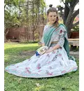 Cow Gopi Dress (White Base) - Pure Cotton