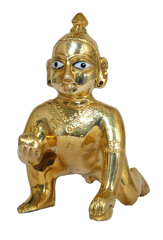 Laddu Gopal Brass Deity 6\"