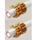 Deity Bracelets -- Golden and Colorful Pearls_D120