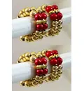 Deity Bracelets -- Golden and Colorful Pearls_D120