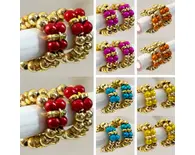 Deity Bracelets -- Golden and Colorful Pearls_D120