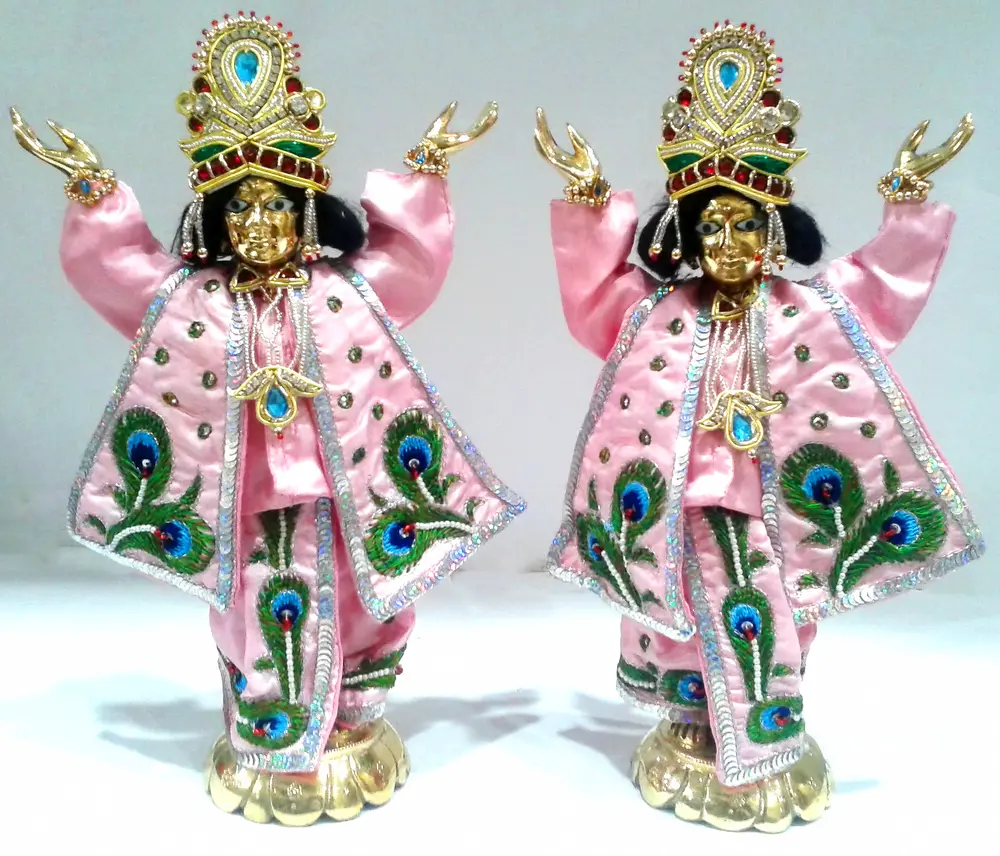 Gaura Nitai Deity Clothes -- Deluxe Flower With Kerry Design