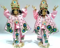 Gaura Nitai Deity Clothes -- Deluxe Peacock Design