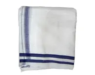 Dhoti / Chadar -- White Cotton Fine, 'Ajanta'