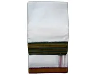 Dhoti / Chadar -- Cotton with Ganga-Yamuna Embroidered Borders