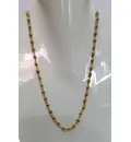 Gold Plated Silver Tulsi Necklace - Medium Beads