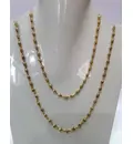 Gold Plated Silver Tulsi Necklace - Medium Beads