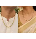 Gold Plated Silver Tulsi Necklace - Small Beads