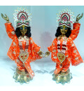 Gaura Nitai Deities 18\" One Hand Up and one Down; Lotus Base