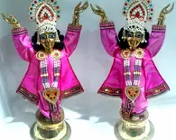 Gaura Nitai Deities 20" Both Hands Up; Round Base