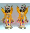 Gaura Nitai Deity Clothes -- Deluxe Flower With Kerry Design