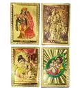 Golden Krishna Pictures with Magnet (set of 4, 3.5x2.5\")