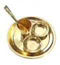 Gopal Bhog Offering Set for Laddu Gopal (Brass Plate, Bowls, Cup and Spoon)